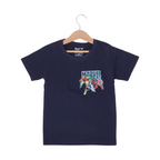 NAVY BLUE SUPER HEROES PRINTED HALF SLEEVES T-SHIRT