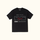 BLACK "BELIEVE ROGER" PRINT T-SHIRT FOR MEN