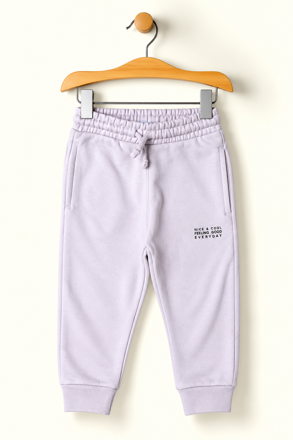 CREAM FEELING GOOD PRINT JOGGER PANTS TROUSER FOR WINTERS Main image