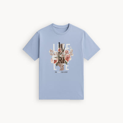 BLUE LOVE PRINT T-SHIRT FOR WOMEN