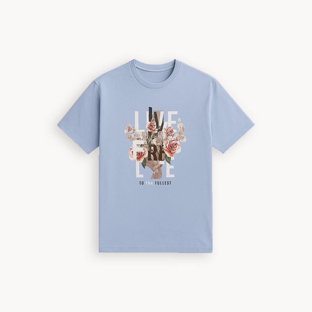 BLUE LOVE PRINT T-SHIRT FOR WOMEN