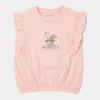 BABY PINK "RABBIT" PRINT T-SHIRT TOP FOR GIRLS