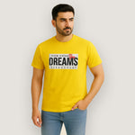 Load image into Gallery viewer, YELLOW &quot;DREAMS&quot; PRINT T-SHIRT FOR MEN
