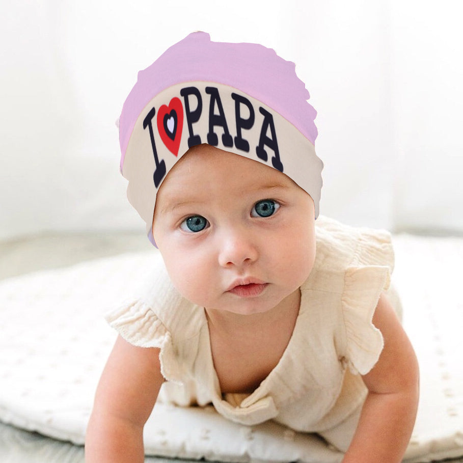 PINK & YELLOW "I LOVE PAPA" PRINTED CAP UNISEX Main image