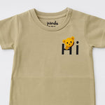 Load image into Gallery viewer, BEIGE HI BEAR PRINT HALF BODY ROMPER
