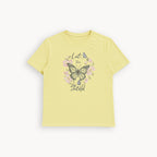 YELLOW KEEP YOUR FAITH PRINT T-SHIRT FOR WOMEN