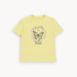 YELLOW KEEP YOUR FAITH PRINT T-SHIRT FOR WOMEN
