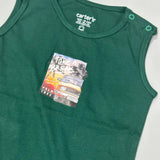 DARK GREEN TAKE A BREAK PRINT HALF BODY ROMPER