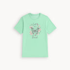SEA GREEN KEEP YOUR FAITH PRINT T-SHIRT FOR WOMEN