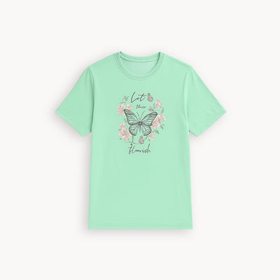 SEA GREEN KEEP YOUR FAITH PRINT T-SHIRT FOR WOMEN