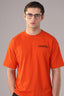 ORANGE "CHEERFULL" PRINT T-SHIRT FOR MEN