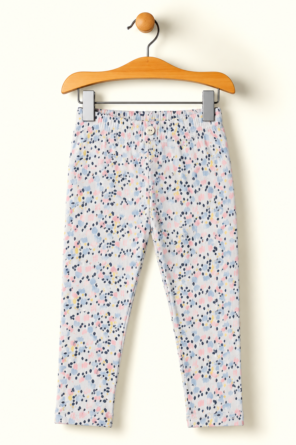 Blue Flowers Print Ribbed Pajama Trouser Main image