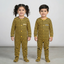 Yellow With Black Panda Stripes Romper For Winters