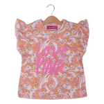 Load image into Gallery viewer, LOVE PINK ALL OVER FLOWERS PRINTED T-SHIRT TOP FOR GIRLS
