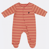 Pink Panda Stripes Romper For Winters