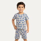 Grey Mickey Mouse Print Suit For Summers