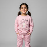 Pink Strawberry Print Fleece Fabric Suit For Winters