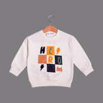 Load image into Gallery viewer, CREAM &quot;HERO&quot; PRINT TERRY FABRIC SWEATSHIRT
