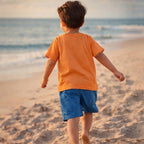 Minor Defection Peach With Blue Shorts Catch Waves Summers Suit ( 1 Order 1 Suit )