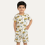 Cream Escavator Print Suit For Summers