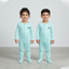 White With Turquoise Panda Stripes Romper For Winters