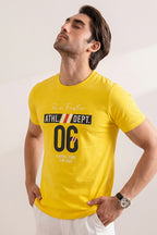 YELLOW "06" PRINT T-SHIRT FOR MEN