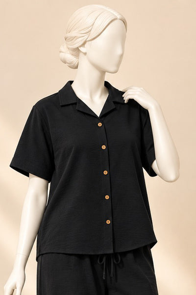 Black Linora Fabric Shirt
