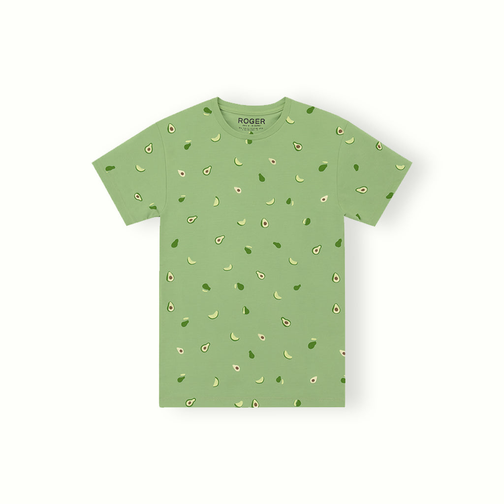 LIGHT GREEN AVACADO PRINT T-SHIRT FOR WOMEN
