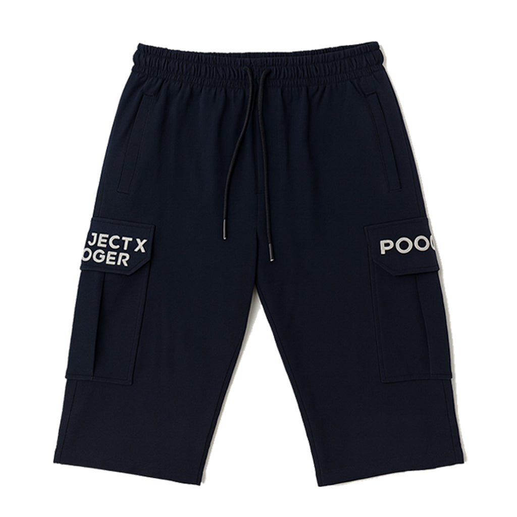 BLACK ROGER PRINT 3 QUARTER SHORTS FOR MENS