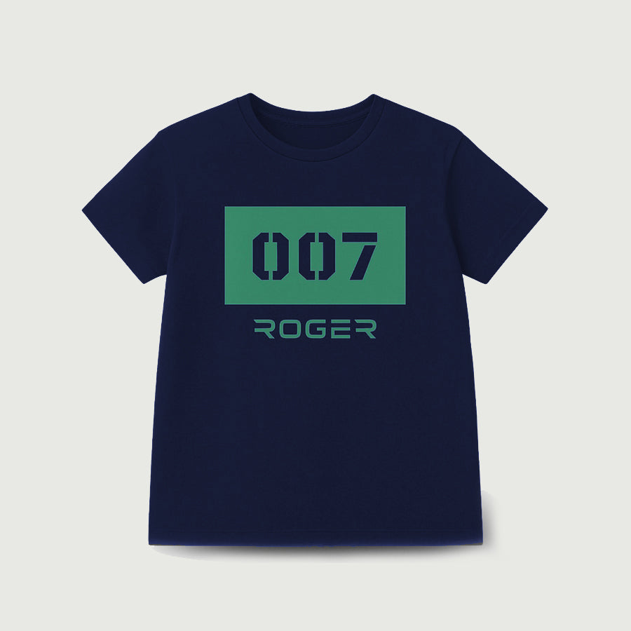 NAVY BLUE "007" PRINT T-SHIRT FOR MEN
