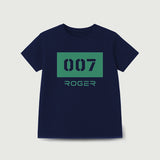 NAVY BLUE "007" PRINT T-SHIRT FOR MEN