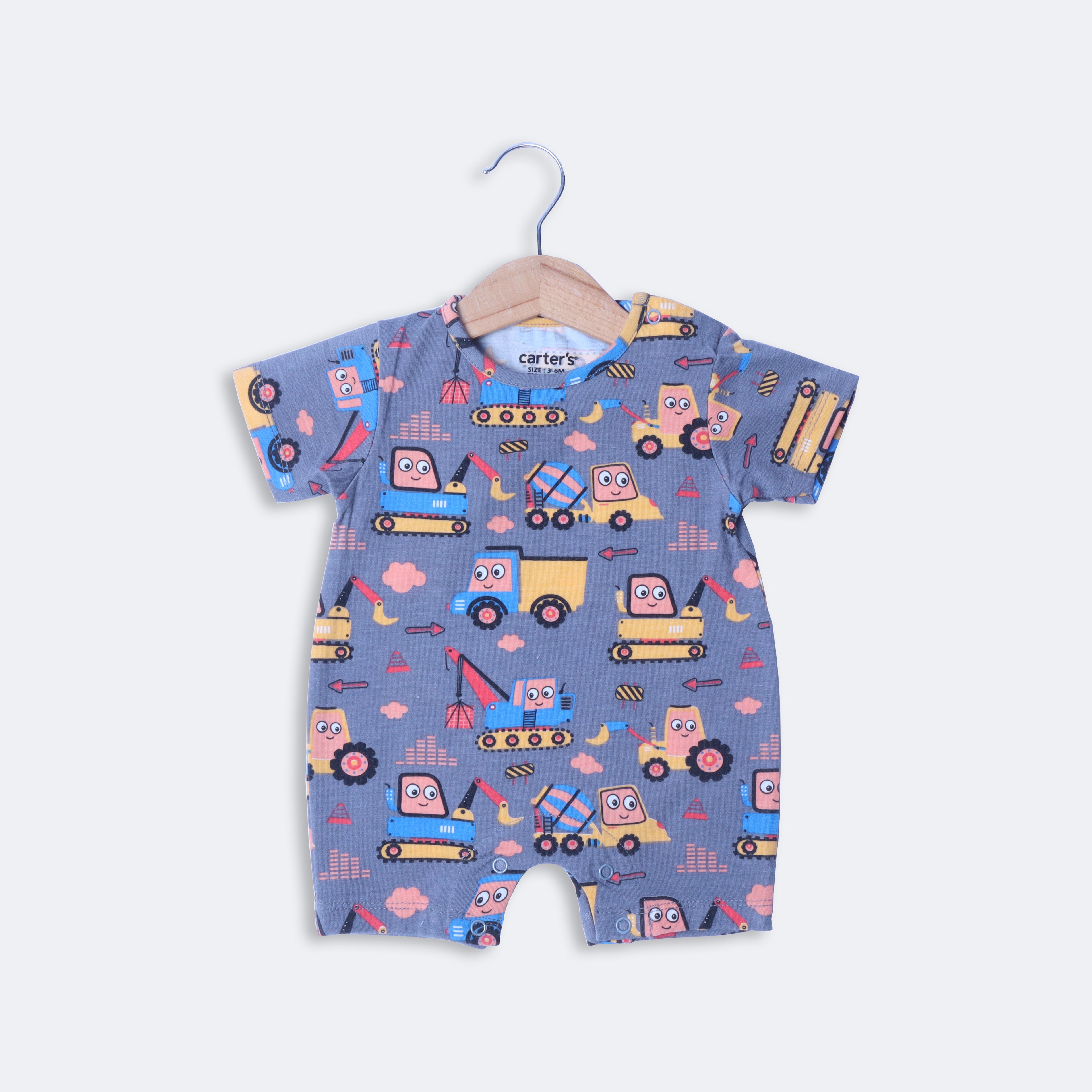 DARK GREY SAILEROAD PRINT HALF BODY ROMPER