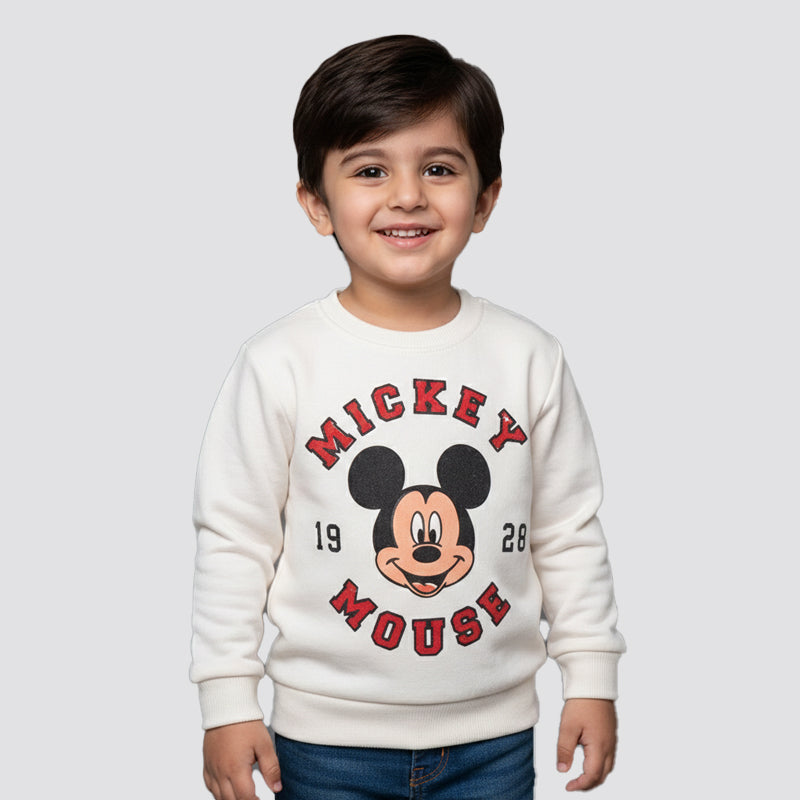 WHITE MICKEY 1928 PRINTED SWEATSHIRT FOR BOYS