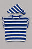 White With Blue Stripe Bandana T-shirt Top For Girls