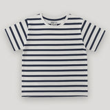 WHITE WITH BLUE STRIPES HALF SLEEVES T-SHIRT FOR BOYS