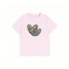LIGHT PURPLE HEART PRINT T-SHIRT FOR WOMEN