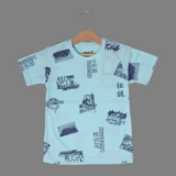 SKY BLUE BE LEGENDARY PRINTED HALF SLEEVES T-SHIRT