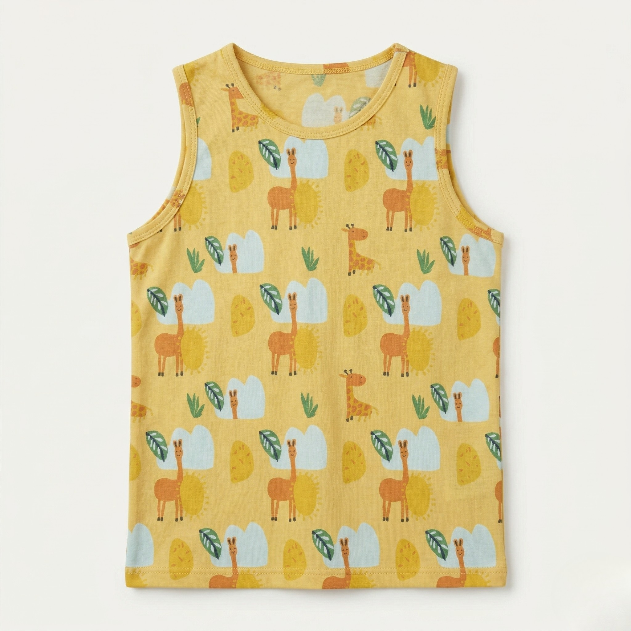 Yellow Jungle Print Sando For Boys Secondary image