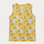Yellow Jungle Print Sando For Boys