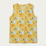 Yellow Jungle Print Sando For Boys