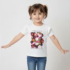 WHITE FLOWERS HARMONY PRINTED T-SHIRT TOP FOR GIRLS