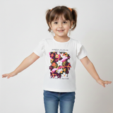 WHITE FLOWERS HARMONY PRINTED T-SHIRT TOP FOR GIRLS