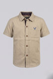 Beige Half Sleeves Front Pocket Casual Shirt