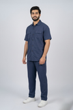 Navy Blue Jersy Fabric Double Pocket Trouser & Shirt Suit For Men