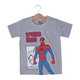 HAZEL GREY SPIDER MAN PRINTED HALF SLEEVES T-SHIRT