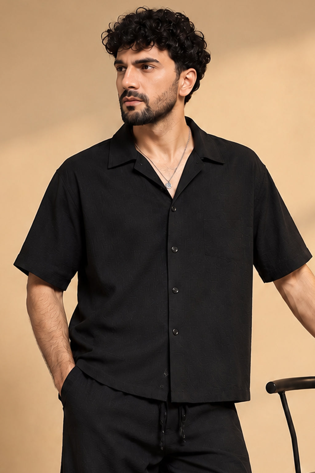 Black Linora Fabric Casual Shirt