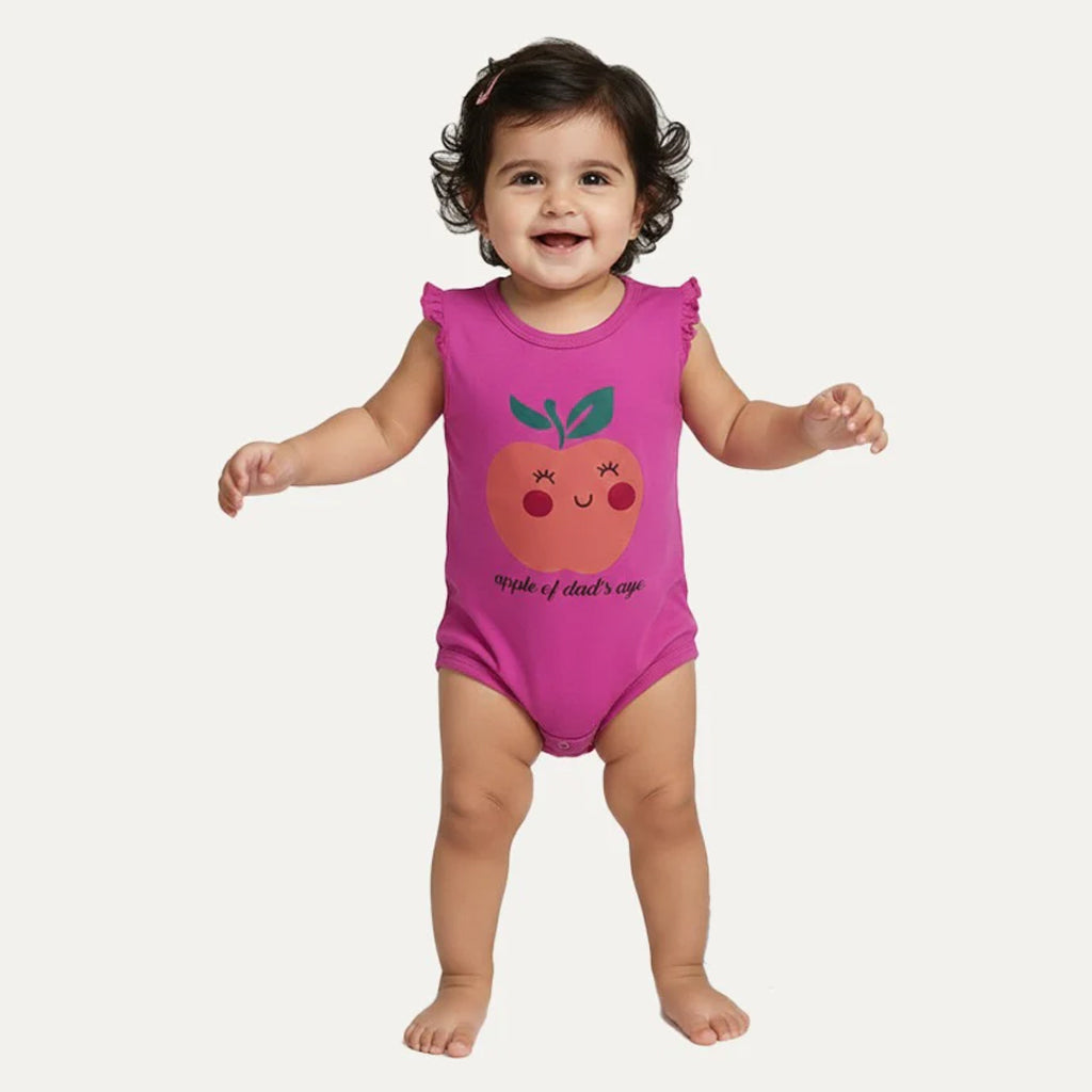 8 Colors Apple Print Half Body Romper For Summers