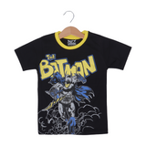 BLACK THE BATMAN PRINTED HALF SLEEVES T-SHIRT