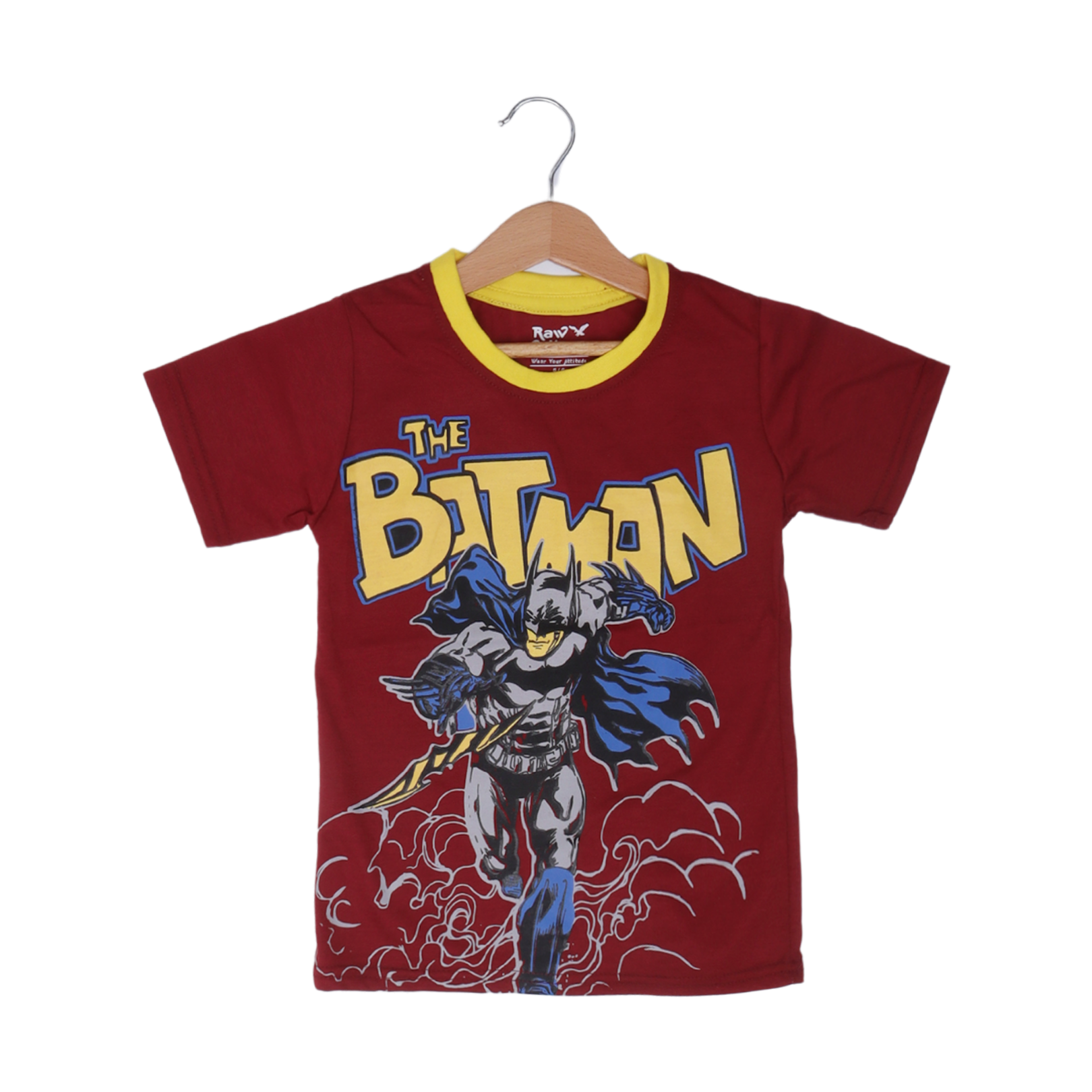 MAROON THE BATMAN PRINTED HALF SLEEVES T-SHIRT Main image