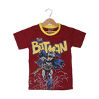 MAROON THE BATMAN PRINTED HALF SLEEVES T-SHIRT